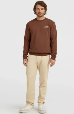 HommesSweatshirt à col rond Original Cali Logo| Brun