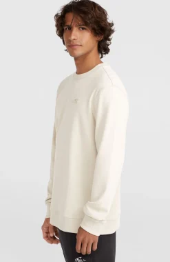 HommesSweatshirt à col rond Small Logo| Beige