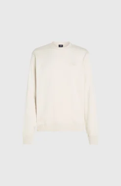 HommesSweatshirt à col rond Small Logo| Beige
