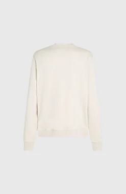 HommesSweatshirt à col rond Small Logo| Beige