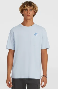 HommesT-shirt Chest Pocket| Bleu