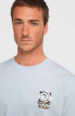 HommesT-shirt Chest Print| Bleu