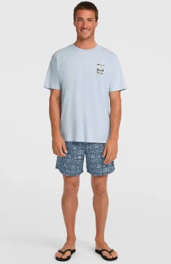 HommesT-shirt Chest Print| Bleu