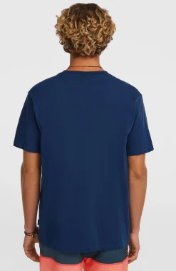 HommesT-shirt Chest Print| Bleu