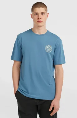 HommesT-shirt Chest Print| Bleu