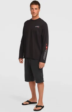 HommesT-shirt manches longues Essentials 90s Logo| Noire