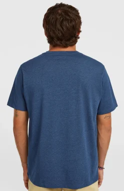 HommesT-shirt Melange Chest-Print| Bleu
