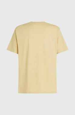 HommesT-shirt Melange Chest-Print| Beige