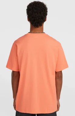HommesT-shirt Melange Chest-Print| Orange
