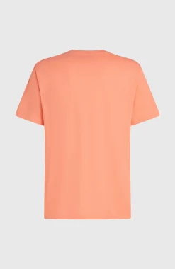 HommesT-shirt Melange Chest-Print| Orange