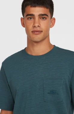 HommesT-shirt Slub Chest Pocket| Bleu